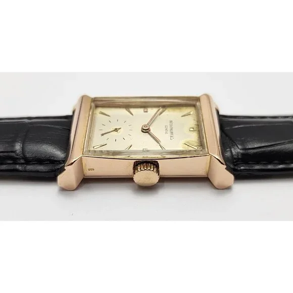 Vintage Patek Philippe 2404 Canape Art Deco Architectural 1950s 18K Rose Gold - Picture 11 of 16